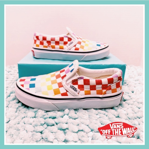Vans Other - Vans OFF THE WALL Rainbow Checkered Canvas Sneaker